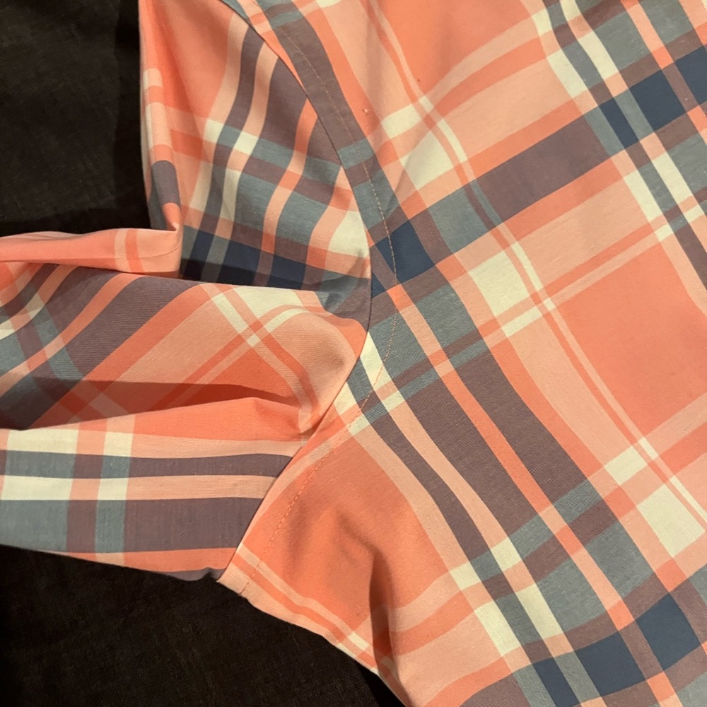 Chaps women’s L Pink blue Plaid Button-Up Shirt - Picture 6 of 9